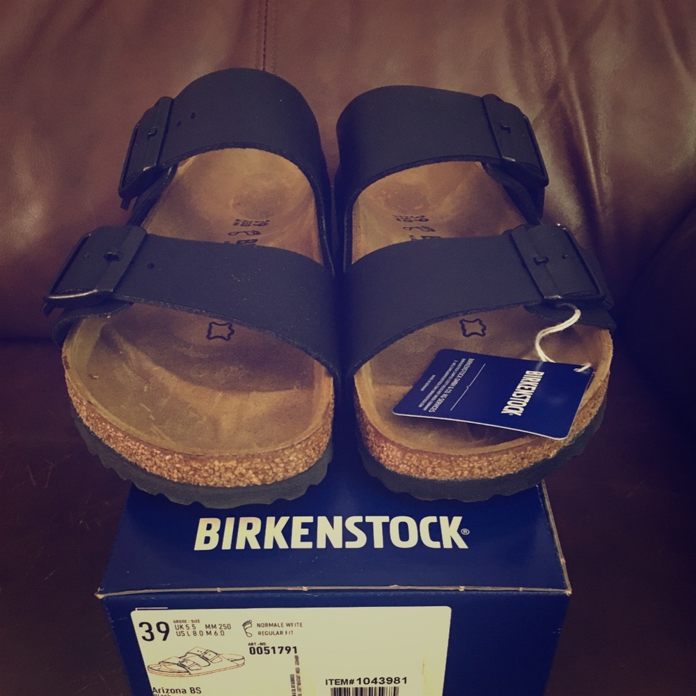 Birkenstock Arizona, black size 39, new with box!